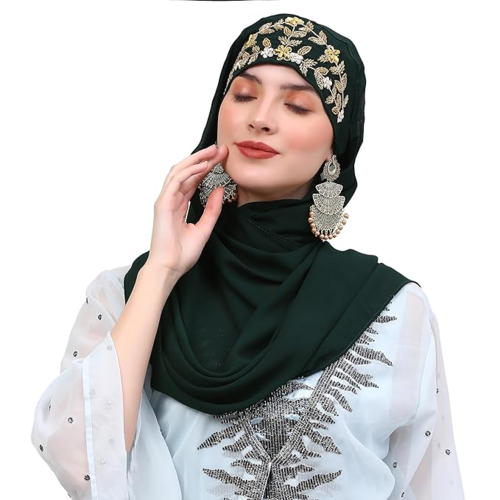 Luxury embroidered hijabs for women